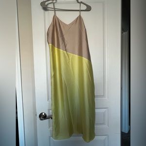 Yellow and peach slip dress